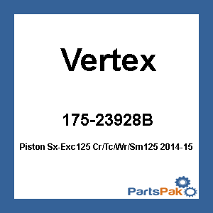 Vertex 23928B; Piston Sx-Exc125 Cr/Tc/Wr/Sm125 2014-15