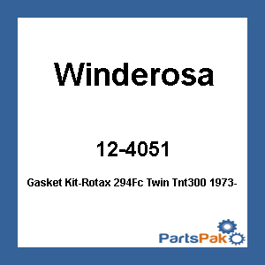 Winderosa 12-4051; Gasket Kit-Rotax 294Fc Twin Tnt300 1973-74