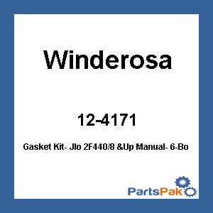 Winderosa 12-4171; Gasket Kit- Jlo 2F440/8 &Up Manual- 6-Bolt Head
