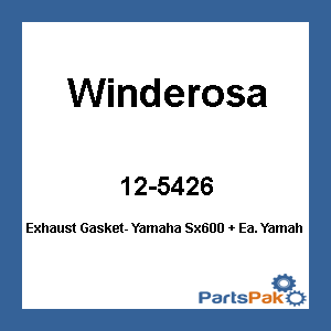 Winderosa 12-5426; Exhaust Gasket- Fits Yamaha Sx600 + Ea. Fits Yamaha Number 8Ch-14613-01