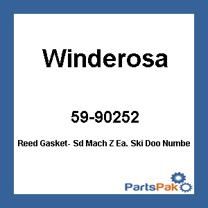 Winderosa 715185; Reed Gasket- Sd Mach Z Ea. Fits Ski Doo Number 420-950-292