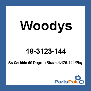 Woodys SSP-1175-C; Ss Carbide 60 Degree Studs-1.175-144-Packg 5/16 Inch W / Lock Nuts