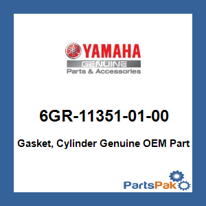 Yamaha 6GR-11351-01-00 Gasket, Cylinder; 6GR113510100