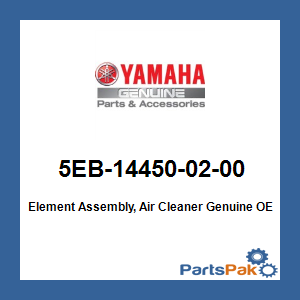 Yamaha 5EB-14450-02-00 Element Assembly, Air Cleaner; 5EB144500200