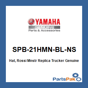 Yamaha SPB-21HMN-BL-NS Hat, Rossi Mnstr Replica Trucker; SPB21HMNBLNS