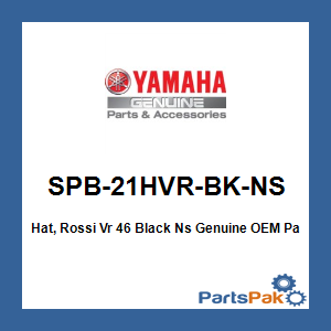 Yamaha SPB-21HVR-BK-NS Hat, Rossi Vr 46 Black Ns; SPB21HVRBKNS