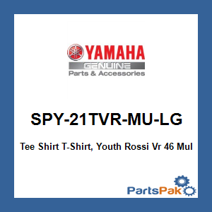Yamaha SPY-21TVR-MU-LG Tee Shirt T-Shirt, Youth Rossi Vr 46 Multi 6/7; SPY21TVRMULG