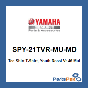 Yamaha SPY-21TVR-MU-MD Tee Shirt T-Shirt, Youth Rossi Vr 46 Multi 4/5; SPY21TVRMUMD