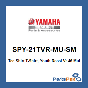 Yamaha SPY-21TVR-MU-SM Tee Shirt T-Shirt, Youth Rossi Vr 46 Multi 1/3; SPY21TVRMUSM