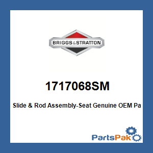 Briggs & Stratton 1717068SM Slide & Rod Assembly-Seat