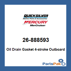 Quicksilver 26-888593; Oil Drain Gasket 4-stroke Outboard