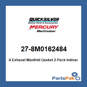 Quicksilver 27-8M0162484; A Exhaust Manifold Gasket 2-Pack Indmar 6.2L