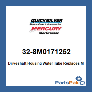 Quicksilver 32-8M0171252; Driveshaft Housing Water Tube Replaces Mercury Mercruiser 32-860220
