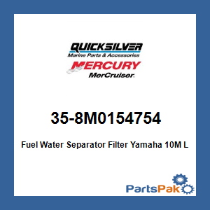 Quicksilver 35-8M0154754; Fuel Water Separator Filter Yamaha 10-Micron Large