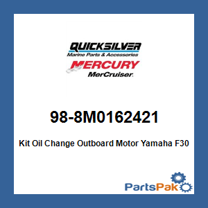 Quicksilver 98-8M0162421; Kit Oil Change Outboard Motor Yamaha F30-F70 Al