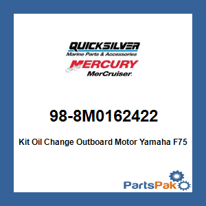 Quicksilver 98-8M0162422; Kit Oil Change Outboard Motor Yamaha F75-F115 Al