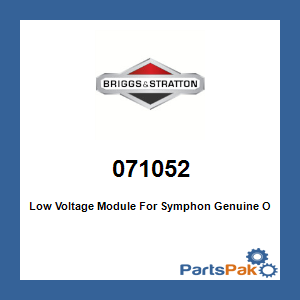 Briggs & Stratton 071052 Low Voltage Module For Symphon