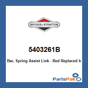 Briggs & Stratton 5403261B Bar, Spring Assist Link - Red; New # 5403261BFS