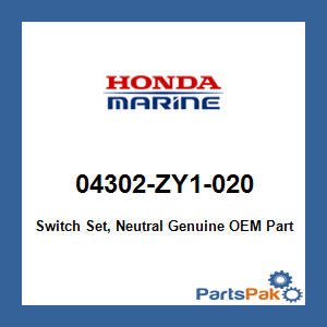 Honda 04302-ZY1-020 Switch Set, Neutral; 04302ZY1020