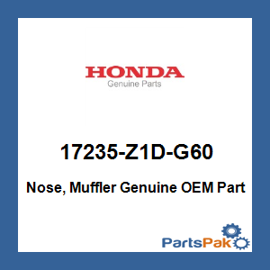 Honda 17235-Z1D-G60 Nose, Muffler; 17235Z1DG60
