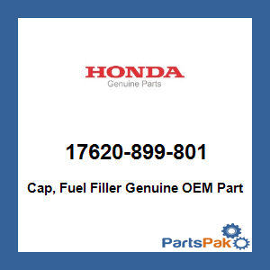 Honda 17620-899-801 Cap, Fuel Filler; 17620899801