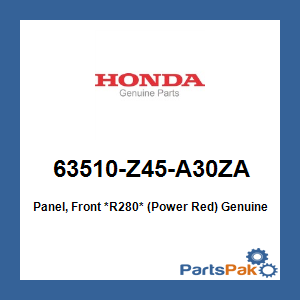 Honda 63510-Z45-A30ZA Panel, Front *R280* (Power Red); 63510Z45A30ZA