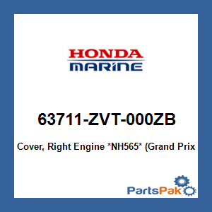 Honda 63711-ZVT-000ZB Cover, Right Engine *NH565* (Grand Prix White); 63711ZVT000ZB