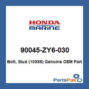 Honda 90045-ZY6-030 Bolt, Stud (10X55); 90045ZY6030