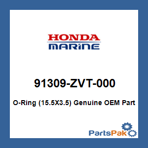 Honda 91309-ZVT-000 O-Ring (15.5X3.5); 91309ZVT000