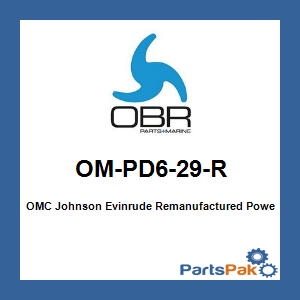 OBR OM-PD6-29-R; OMC Johnson Evinrude Remanufactured Powerhead V6 60-Degree Etec 150/175HP 2007