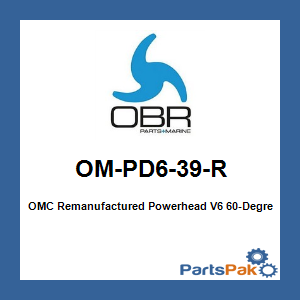 OBR OM-PD6-39-R; OMC Remanufactured Powerhead V6 60-Degree Etec 200 HP 2007