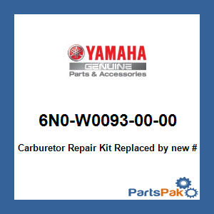Yamaha 6G1-W0093-01-00 Carburetor Repair Kit; 6G1W00930100