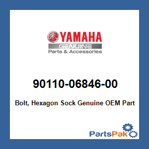 Yamaha 90110-06846-00 Bolt, Hexagon Sock; 901100684600