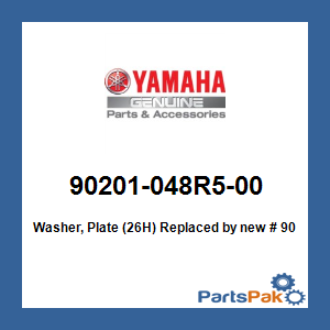 Yamaha 90201-048R5-00 Washer, Plate (26H); New # 90201-044H9-00