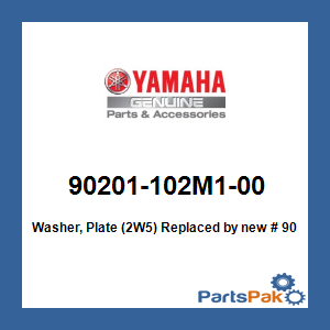 Yamaha 90201-102M1-00 Washer, Plate (2W5); New # 90201-10614-00