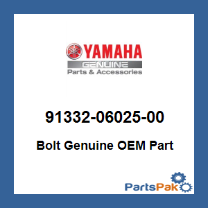 Yamaha 91332-06025-00 Bolt; 913320602500