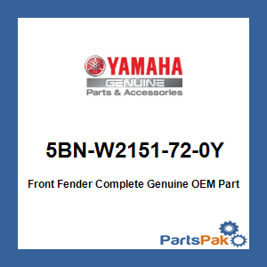 Yamaha 5BN-W2151-72-0Y Front Fender Complete; 5BNW2151720Y