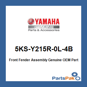 Yamaha 5KS-Y215R-0L-4B Front Fender Assembly; 5KSY215R0L4B
