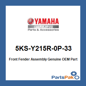 Yamaha 5KS-Y215R-0P-33 Front Fender Assembly; 5KSY215R0P33