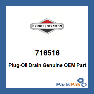 Briggs & Stratton 716516 Plug-Oil Drain