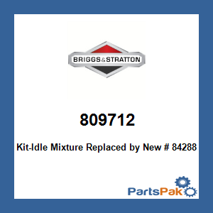 Briggs & Stratton 809712 Kit-Idle Mixture; New # 842883