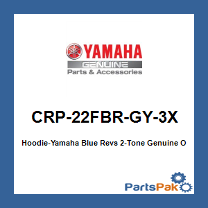 Yamaha CRP-22FBR-GY-3X Hoodie-Yamaha Blue Revs 2-Tone; CRP22FBRGY3X