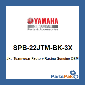 Yamaha SPB-22JTM-BK-3X Jkt- Teamwear Factory Racing; SPB22JTMBK3X