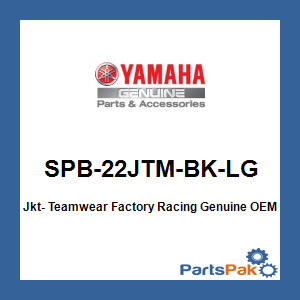 Yamaha SPB-22JTM-BK-LG Jkt- Teamwear Factory Racing; SPB22JTMBKLG