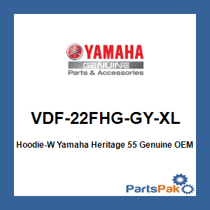 Yamaha VDF-22FHG-GY-XL Hoodie-W Yamaha Heritage 55; VDF22FHGGYXL