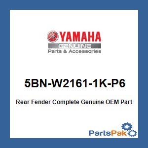 Yamaha 5BN-W2161-1K-P6 Rear Fender Complete; 5BNW21611KP6