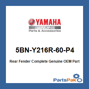 Yamaha 5BN-Y216R-60-P4 Rear Fender Complete; 5BNY216R60P4