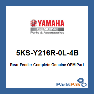 Yamaha 5KS-Y216R-0L-4B Rear Fender Complete; 5KSY216R0L4B