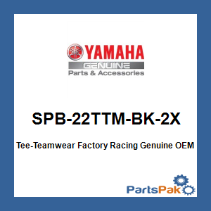 Yamaha SPB-22TTM-BK-2X Tee-Teamwear Factory Racing; SPB22TTMBK2X