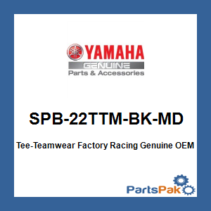 Yamaha SPB-22TTM-BK-MD Tee-Teamwear Factory Racing; SPB22TTMBKMD
